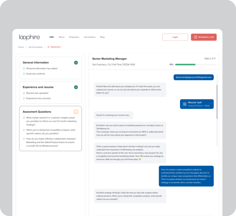 Loophire AI Job application
